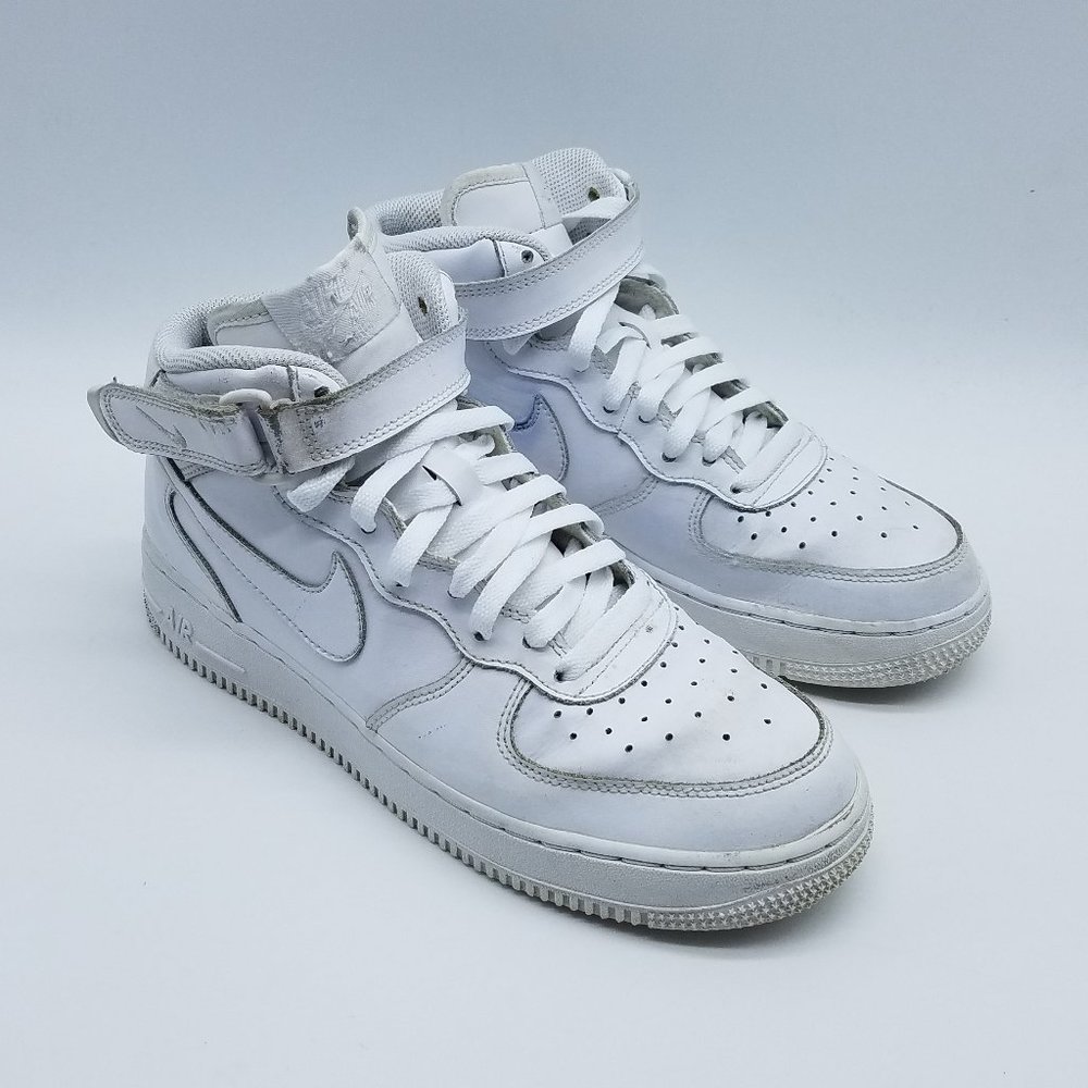 Nike Air Force 1 Mid (GS) Youth's Size 7Y Running Shoes Triple White